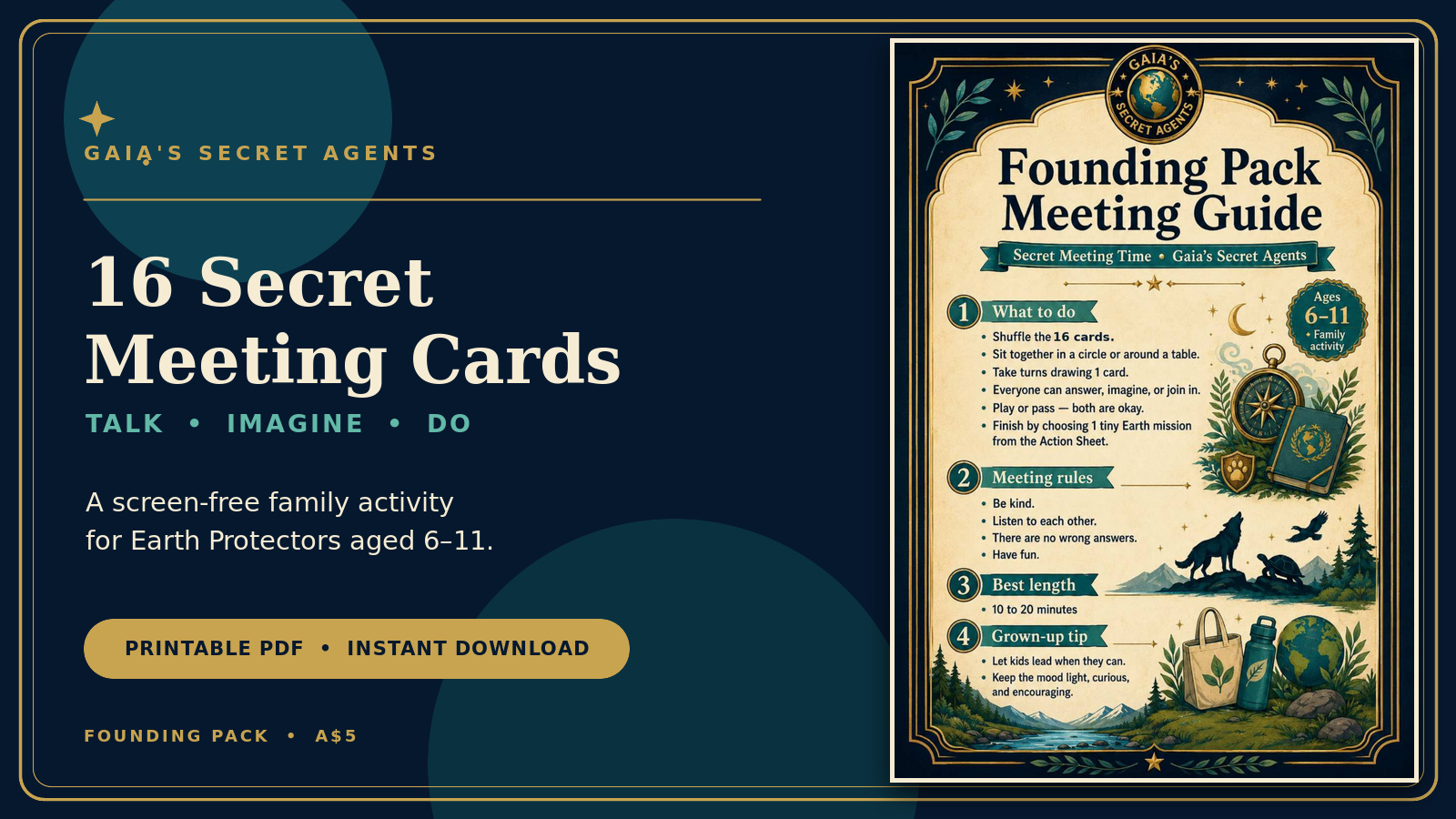 Gaia’s Secret Agents 16-card Secret Meeting Cards Founding Pack